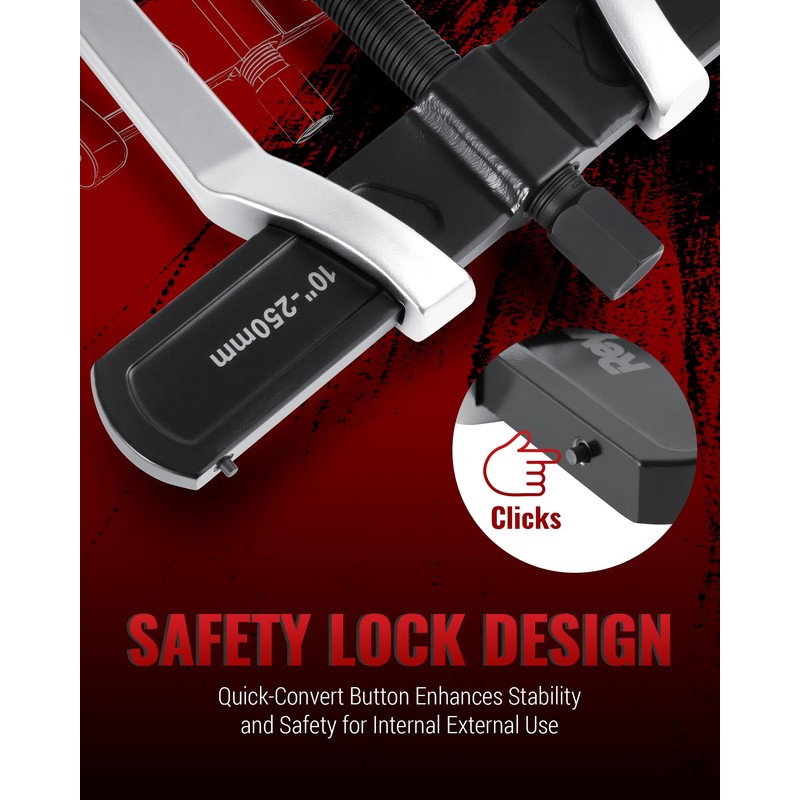 Reywoo 10 Inch 2-Jaw Gear Puller and Bearing Puller Adjustable