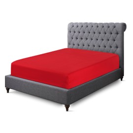Sapphire collection 200 Thread Count 100% Egyptian Cotton Fitted Sheet (Single, Red)