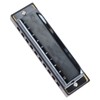 Black Harmonica C Key 10 Hole Blue Harp Stainless Steel