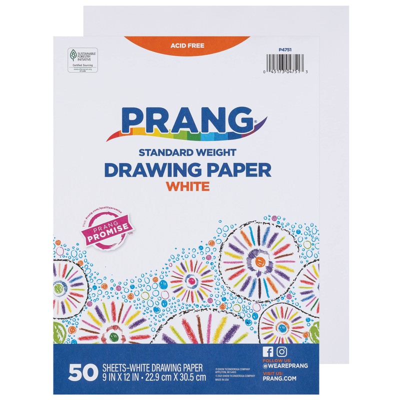 Prang (Formerly Art Street) Drawing Paper, White, Standard Weight, 9"