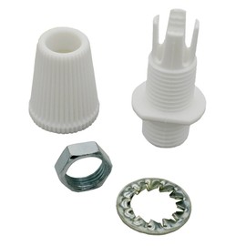 Strain Relief White Thread M10 x 1 + Hex Nut + Toothed Disc Strain Relief for Pendant and Pendant Lights Screwable SET-W