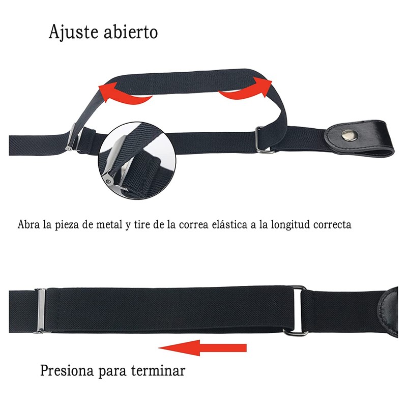 GeorgeX 2 Piezas Cinturones Elásticos Ajustables sin Hebilla para Mujer,