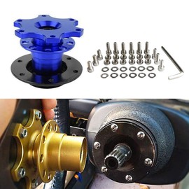 Quick Release Adapter Car Steering Wheel - Universal Car Quick Release Snap Off Steering Wheel Boss Hub Kit for Race/Rally/Motorsport (Blue)