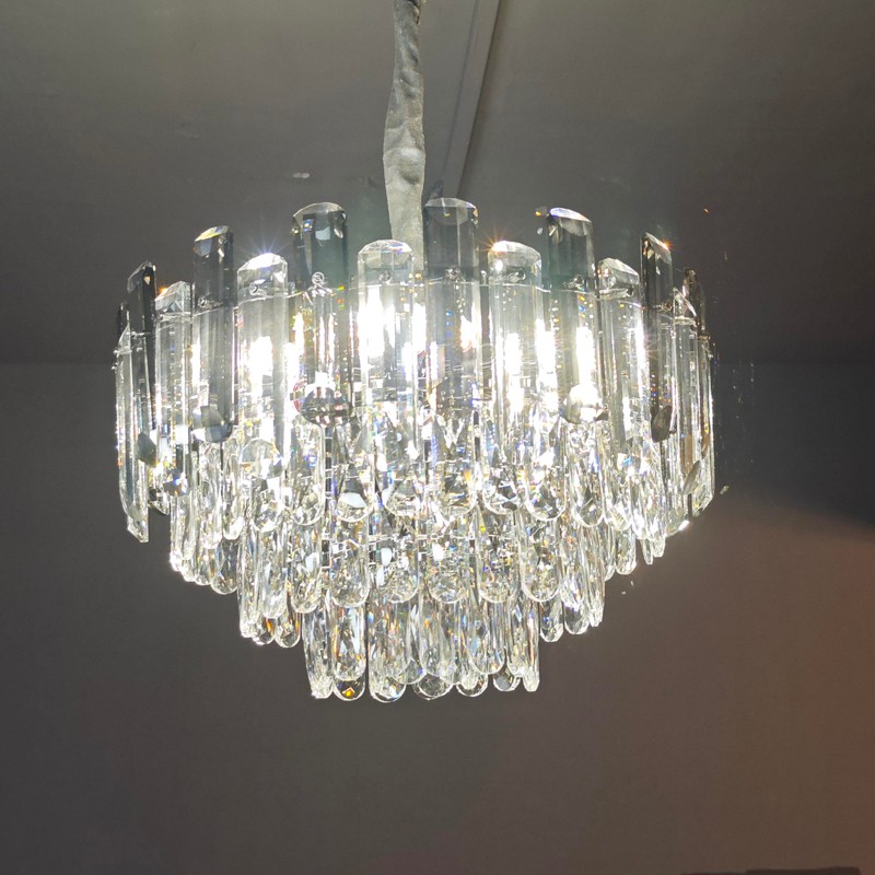 LANGLITIAODENG Crystal Chandeliers Dia 17.7" Modern Ceiling Light Fixture Adjustable