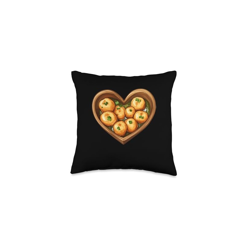 Pani Puri In A Heart Shape Throw Pillow