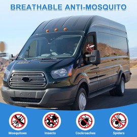 Magnetic Window Screens Customized for Ford Transit MK6 MK7 MK8 MK9 150/250/350/350HD 2000-2025, Front Door Bug Mesh (Pair), Keeps Bugs Out Magnetic Bug Mesh, Easy to Install