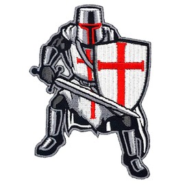 Templar Knight Crusader Christian Embroidered Patch [Iron on sew on - 4.0 X 3.0 inch -TP5]