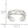 FindingKing Sterling Silver Heart Toe Ring