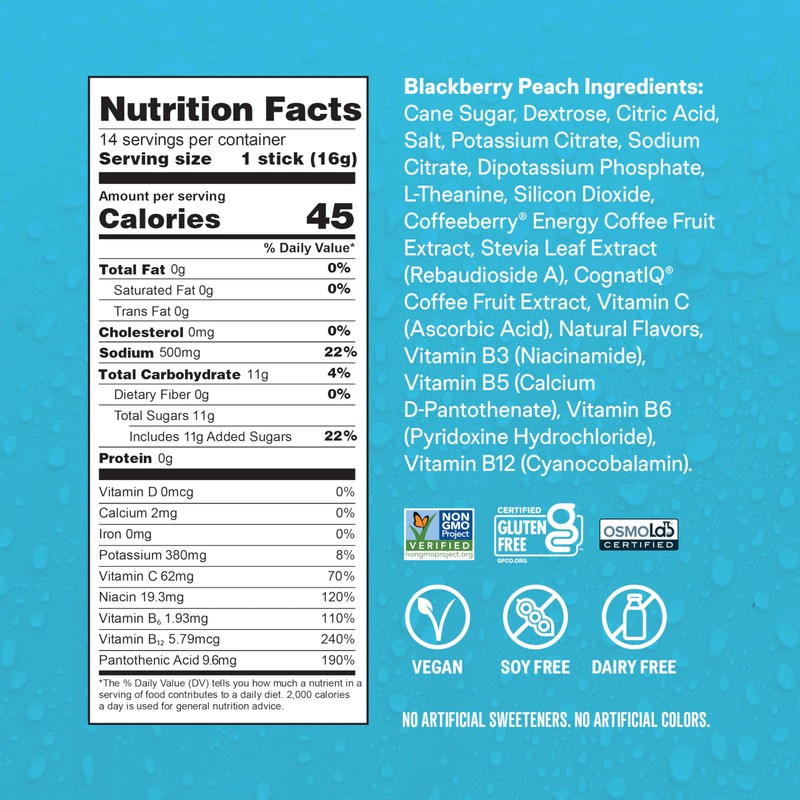 Liquid I.V.® Hydration Multiplier+Energy | Blackberry-Peach | Electrolyte Powder Drink