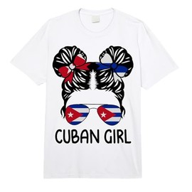 Cuban Girl Messy Hair Cuba Pride Roots Patriotic Womens Kids Comfort Colors Adult Heavyweight T-Shirt