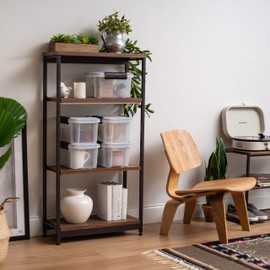 IRIS USA 6 Pack 6.5qt WEATHERPRO Airtight Plastic Storage Bin with Lid and Seal and Secure Latching Buckles