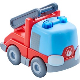 HABA 303844 - Kullerbü – Feuerwehr-Leiterwagen , Motorikspielzeug von 2-8 Jahren , Tolles Zubehör für alle Kullerbü-Bahnen