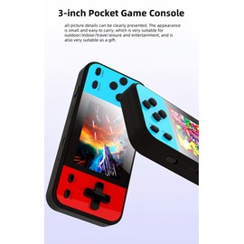 CUZCOP 3-inch Screen Dual Color 16bit Video Game Console Built-in 240 Games Support AV-Out Children's Handheld Game Device Retro Nostalgia Game Toys Kid's Gift Travel Leisure Companion