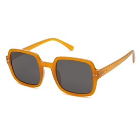 SOJOS Retro Square Polarized Sunglasses for Women Men Classic Trendy Sunnies SJ2226, Orange/Grey