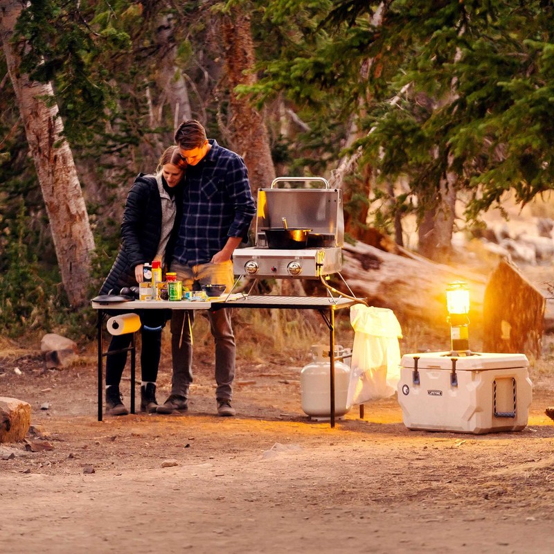 Lifetime Folding Tailgate Table with Grill Rack, Portable Outdoor Camping