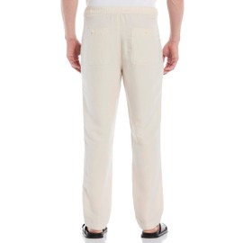 Cubavera Men's Regular Linen-Blend Pants with Drawstring (Size Small-5X Big & Tall), Sand, X-Large/30 Inseam