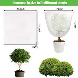 NNG 5PCS Winter Plant Covers Freeze Protection 47.2x47.2Inch Frost Blanket Shrub Covers with Zipper Drawstring Plant Protector Shrub Jacket Winter Tree Cover for Outdoor Plants, Shrub Potted Plants