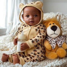 BABESIDE Black Baby Doll, 17 inch Large Realistic Soft Body African American Baby Doll Real Life Baby Dolls with Accessories for Kids Age 3+ Girls Gifts & Collection