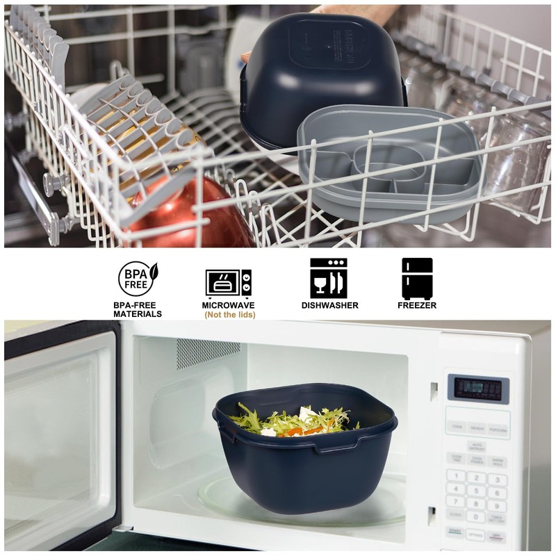 Greentainer Lunch Box Lightweight Bento Box with 1 Fork, Salad