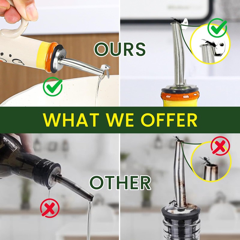 Gnlnkn 18 oz Ceramic Olive Oil Dispenser Bottle for Kitchen,