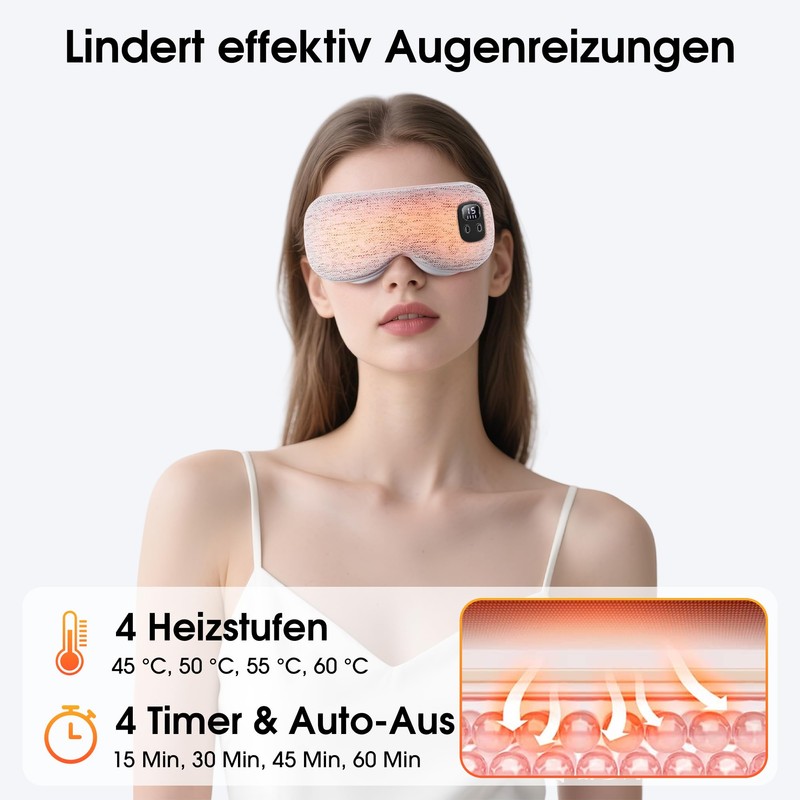 EASICUTI Warming Eye Mask, Wireless Heat Eye Compress for Dry