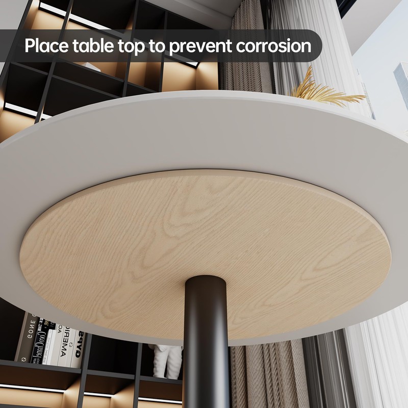 SSTBLEV Round Table Top, 23.6” White Sintered Stone Tabletop, DIY