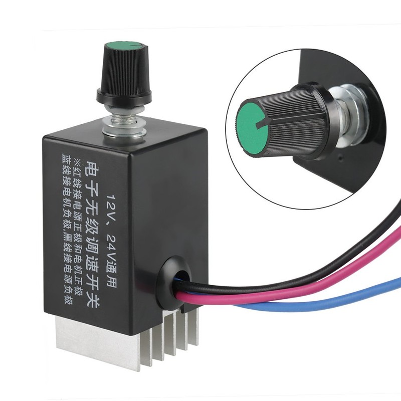 12v 24v Stepless DC Motor Speed Controller Switch DC Motor