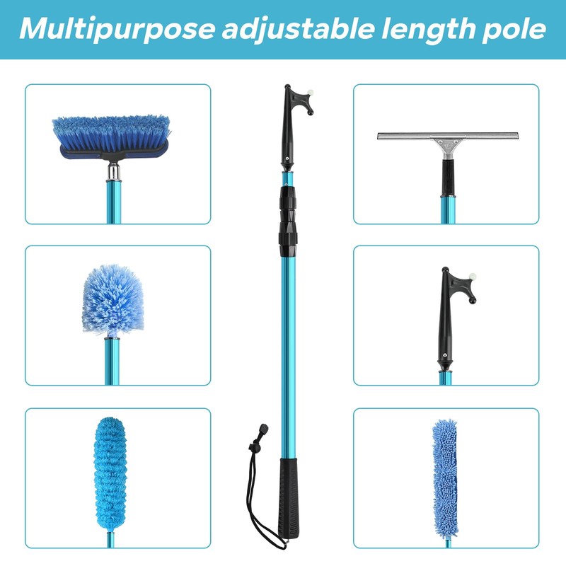 KOMCLUB Telescopic Boat Hook for Docking 4.54ft-15.83ft Extension Pole Hook