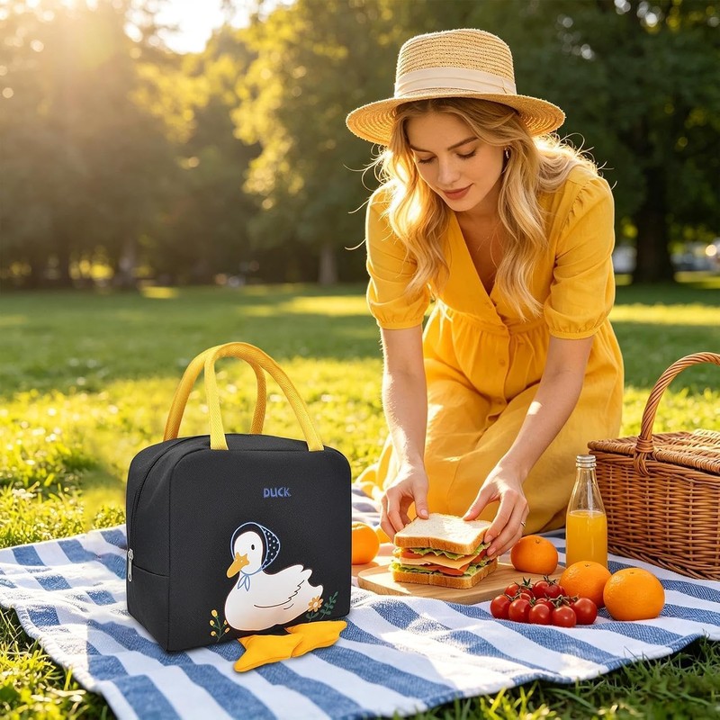 Bolsa Térmica Para El Almuerzo Con Diseño Pato, Gran Capacidad