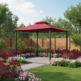 Garden Winds Reinforced RipLock 350 Replacement Canopy Top Cover Compatible with Havenbury 10' x 10' Gazebo Models L-GZ081PST, TGZ081 - Cinnabar