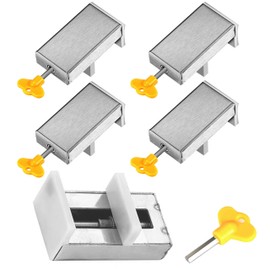 akindou Window Lock Stopper for Screens, Auxiliary Lock, Security Prevention, No Traces on Sashes (Set of 5)