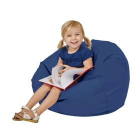 FDP SoftScape Classic 26" Junior Bean Bag Chair, Furniture for Kids, Perfect for Reading, Playing Video Games or Relaxing, Alternative Seating for Classrooms, Daycares, Libraries or Home - Navy