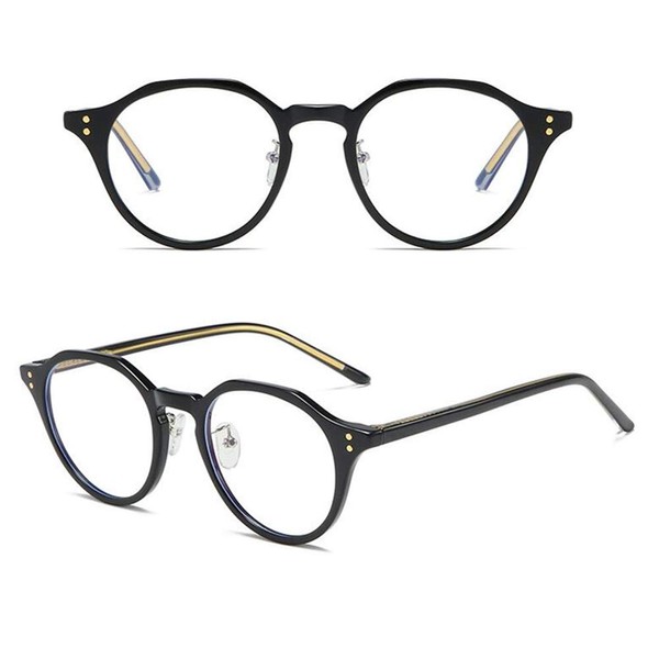 BETSION Blue Light Blocking Men Women Glasses Vintage Acetate Anti