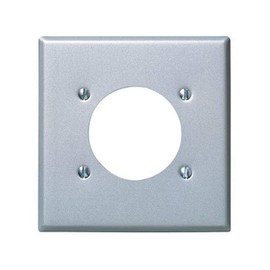 Leviton 2-Gang Wallplate, Standard Size, Magnetic Stainless Steel, 84026