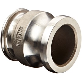 Dixon RE150SE Stainless Steel 316 Cam and Groove Transition Sanitary Hose Fitting, 1-1/2" Plug x 1-1/2" Clamp End