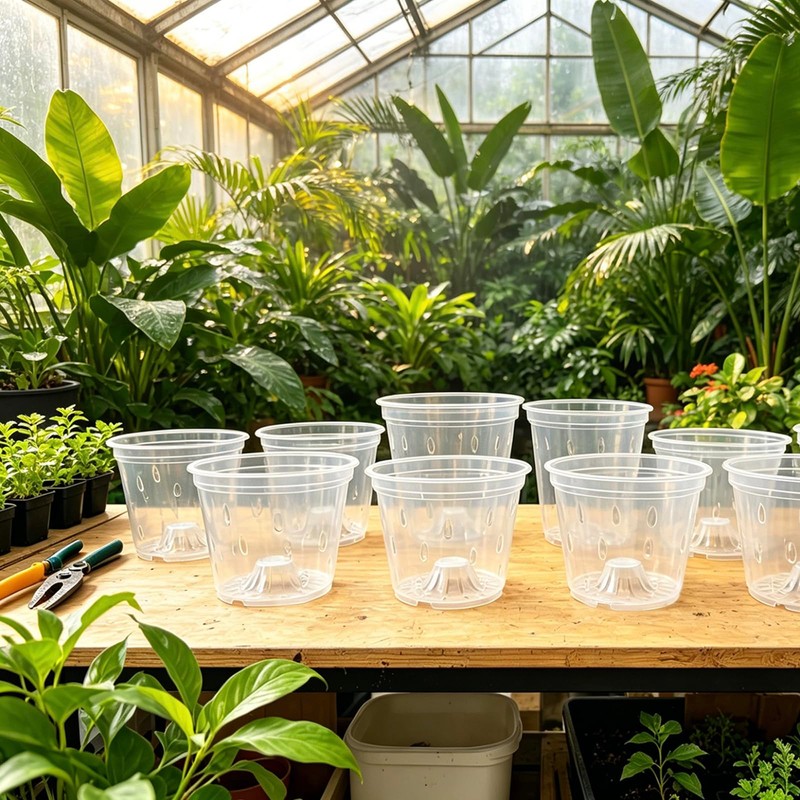 Gyfofix 5 Pack 5.5 Inch Clear Plastic Orchid Pots with