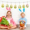 MELLIEX Pack of 10 Wooden Easter Pendants, Hollowed Easter Eggs