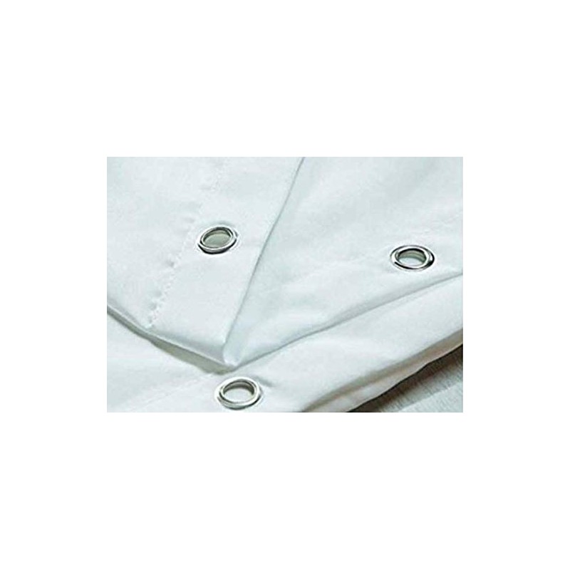 White Satin Stripe Shower Curtain Polyester Fabric - VARIOUS SIZES