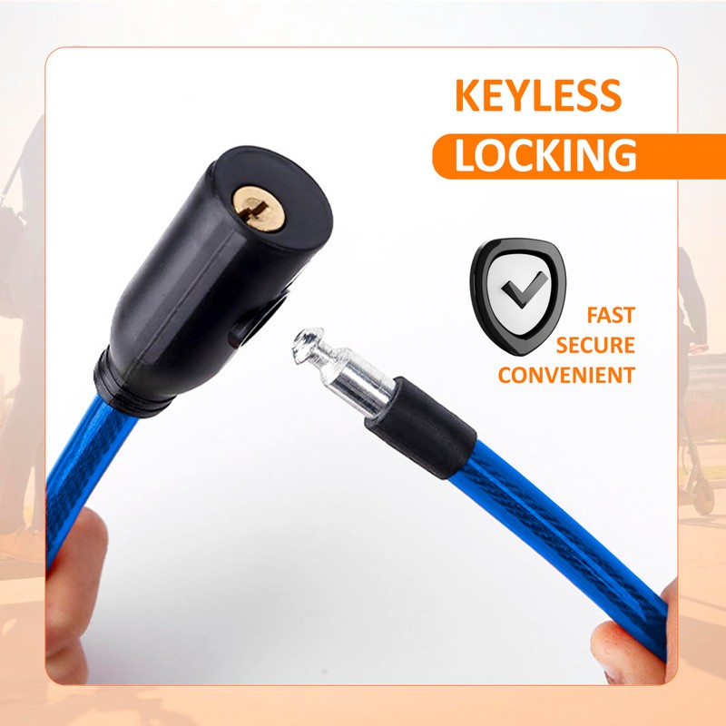 E Scooter Lock Double Security 2 Pieces Steel Cable Durable
