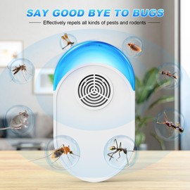 Upgraded Ultrasonic Repeller 6 Packs, 2024 Indoor Ultrasonic Repellent Insect Defense for Bugs for Roach, Bugs,Rodent, Mouse, Ant, Mosquito, Mice, Spider, Electronic Plug in Pest Control