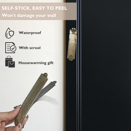 CAMATET Mezuzah with Scroll for Door, Metal Mezuzah Cases with Double Sided Tape, Waterproof Plaque with English and Hebrew Blessing Scripture for Jewish House Warming Gift, Hannukah Decor (2 Pcs)