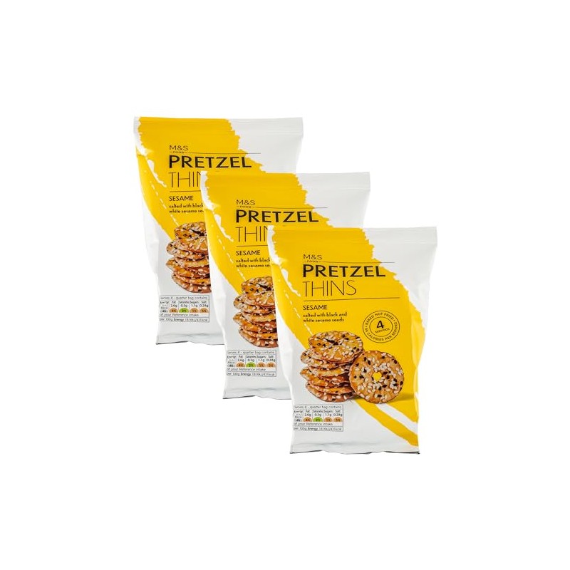 M&S Marks & Spencer Sesame Pretzel Thins, Salted, Baked Not