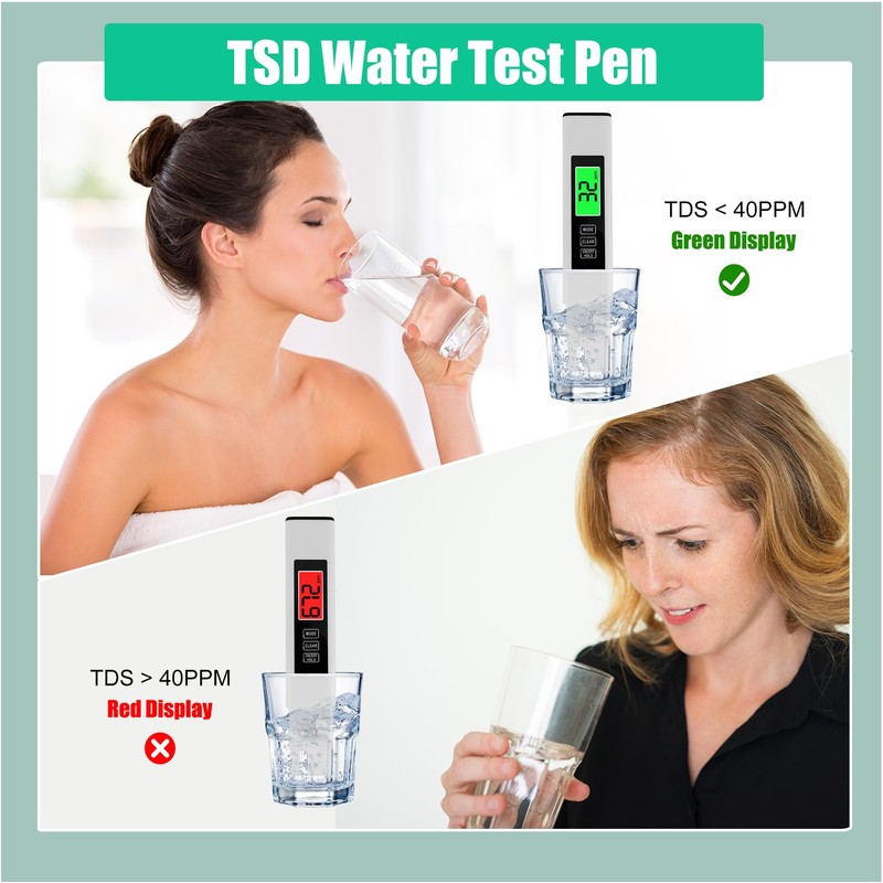 Tds Meter Water Testing Kits For Drinking Water 3-In-1 Water