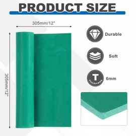 MECCANIXITY Silicone Rubber Sheet 1/4" Thick x 12" Wide x 12" Long, Anti-Slip Gasket Material Silicone Mats for Crafts, Pads, Seal, Bumpers,Cushioning,DIY Material,Green