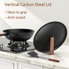 Todlabe Carbon Steel Wok, 13-Inch, Pre-Seasoned, Non-Stick, with Lid and
