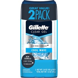 Gillette Gillette Endurance Antiperspirant / Deodorant, Cool Wave Clear Gel, 3.8 Ounce (Pack of 2), Packaging may Vary