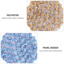 FRCOLOR Elastic Hair Snood Net 5 Pack Handmade Crochet Hairnet Breathable Hair Bun Covers for Dance Gymnastics Performance Styling Accessories