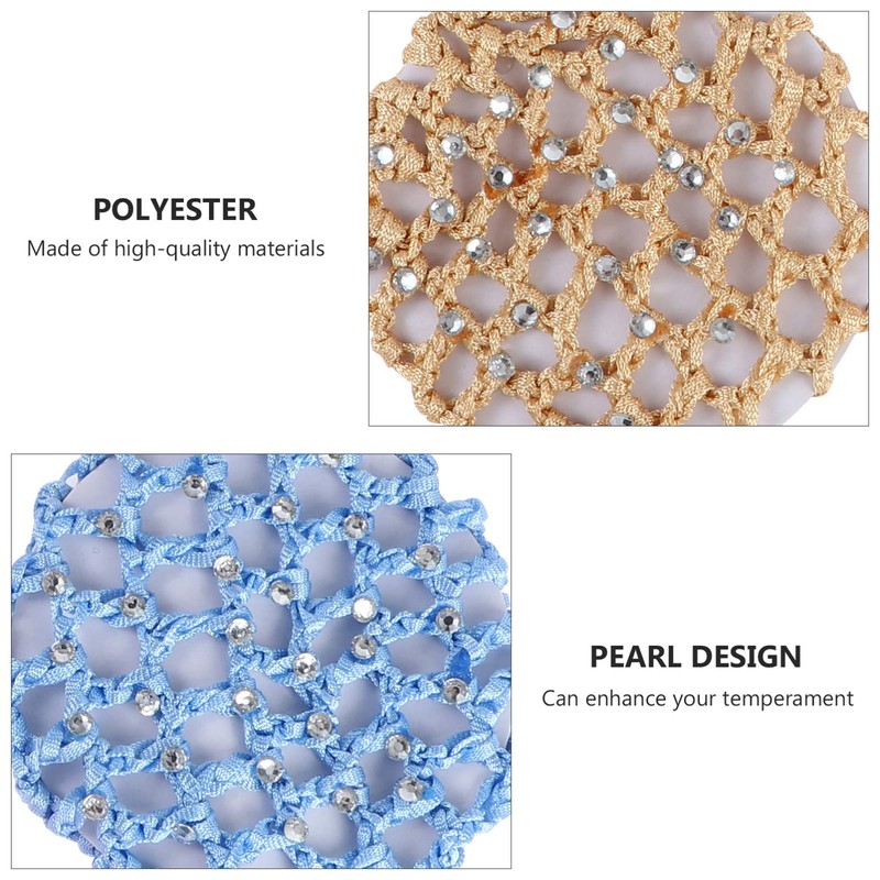 FRCOLOR Elastic Hair Snood Net 5 Pack Handmade Crochet Hairnet