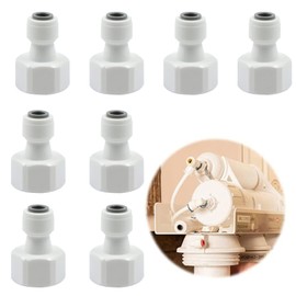 Water Inlet Pipe Connection Adapter Connector Hose Connector Universal Water Filter Fitting Fridge Connection Kit 1/2 Inch Thread Connection Conversion to 1/4 Inch Quick Connection Pack of 8