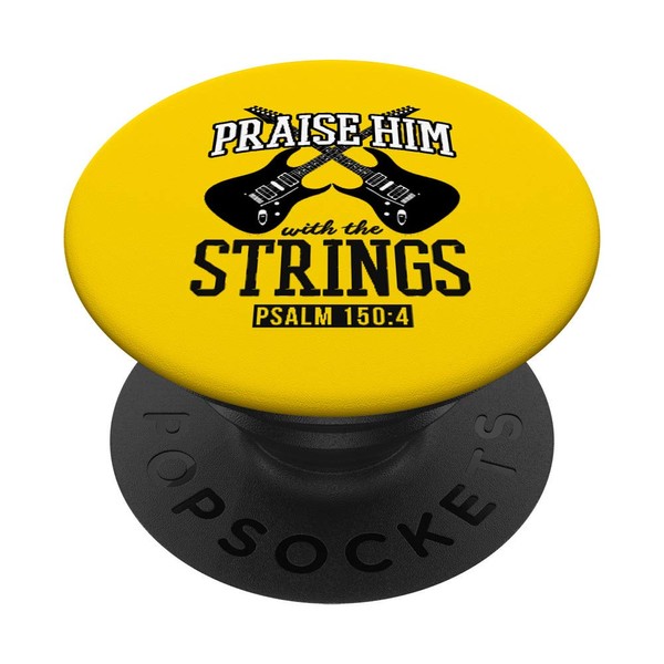 Praise Him With The Strings Bible Christian Guitar Player PopSockets